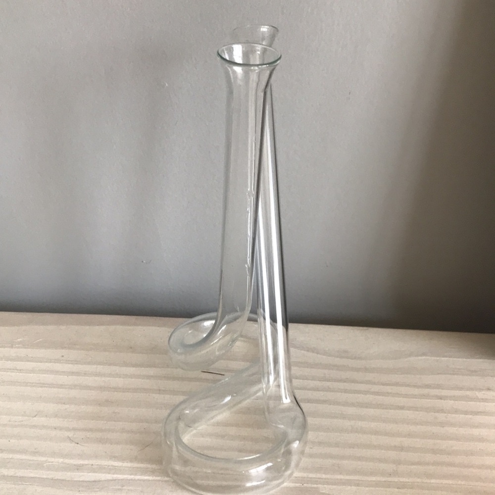 VTG Art Deco Retro Twist Propagate Double Stem Bud Vase - Picture 2 of 4